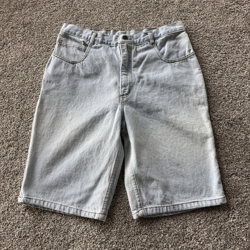 Vintage Brighton Blues Shorts Womens 11/12 Light Wash Blue Denim Bermuda Zip Fly